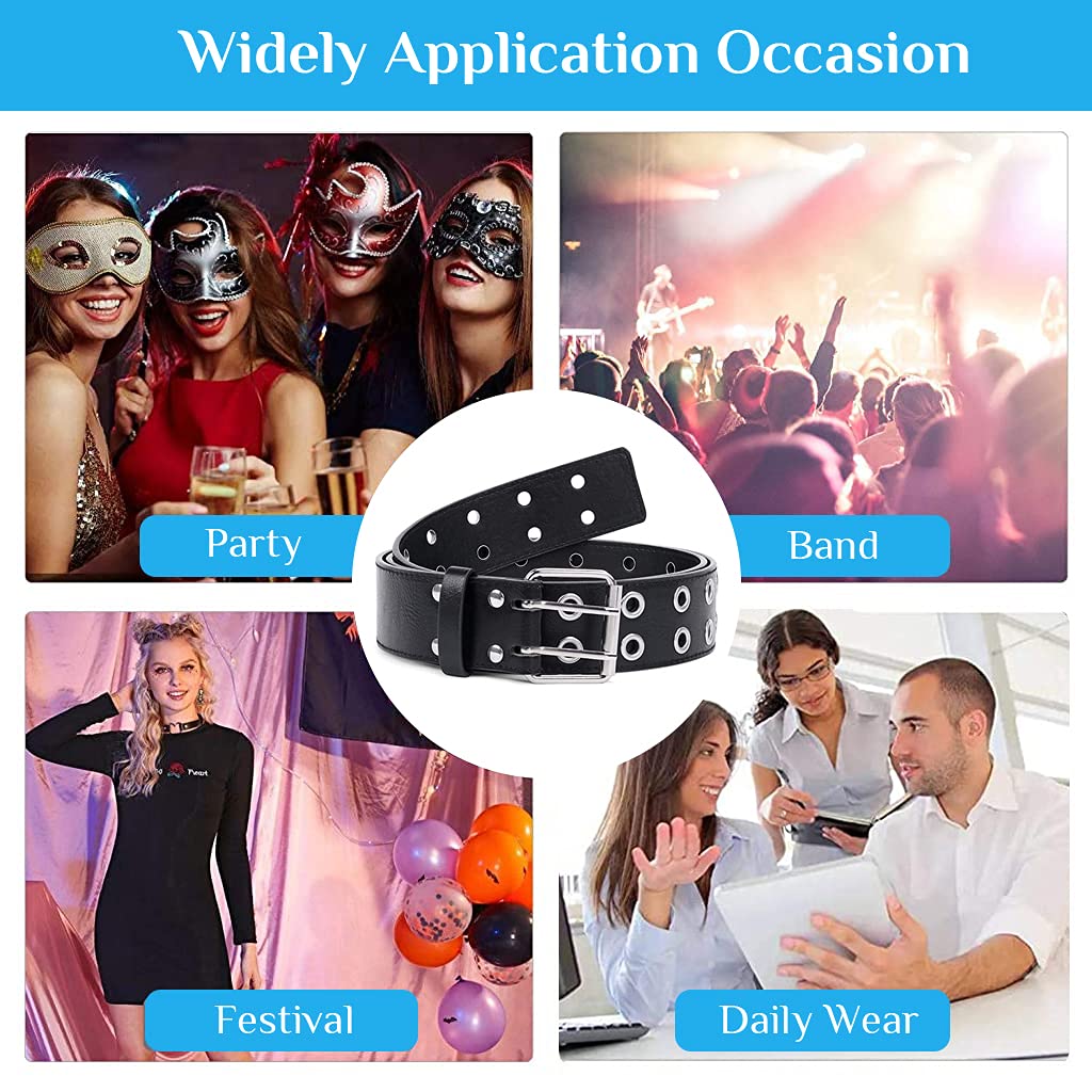 PALAY Belt for Women Gothic Leather Waist Belt For Women Punk Rock Grommet Jeans Party Body Jewelry Accessories for Women and Girls (Black 7, 1) PALAY Belt for Women Gothic Leather Waist Belt For Women Punk Rock Grommet Jeans Party Body Jewelry Accessories for Women and Girls (Black 7, 1)